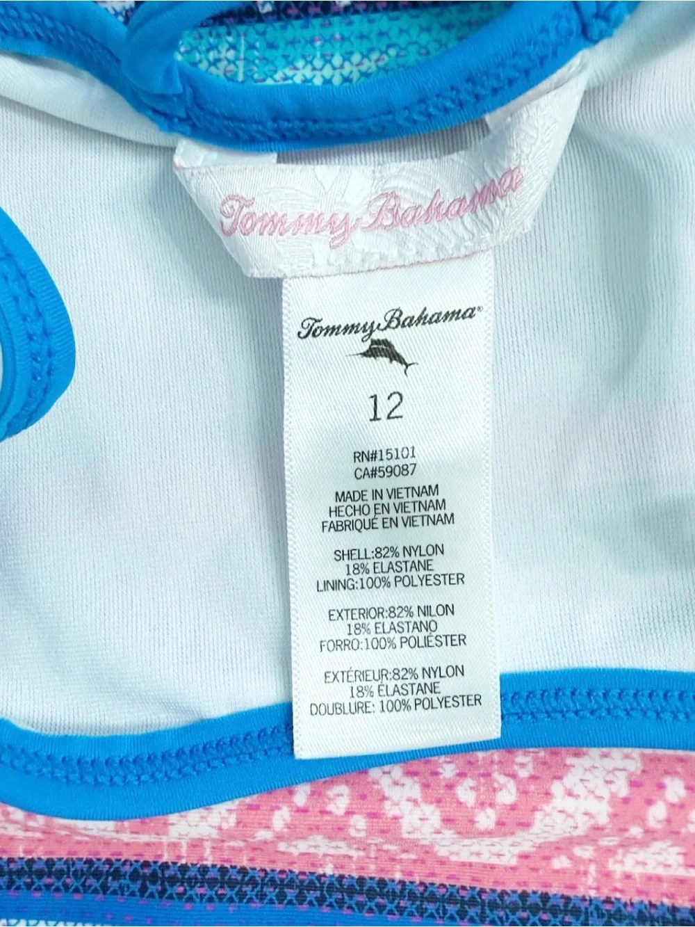 Tommy Bahama Girls Tankini Swimsuit Set Size 12 Colorful Geometric Stripe